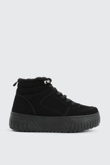 Faux Fur Lined High Top Sneakers