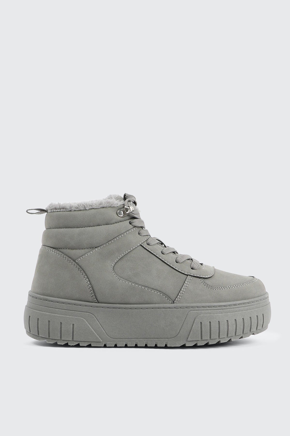 Faux Fur Lined High Top Sneakers