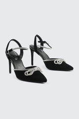 Pumps with Rhinestone Bow