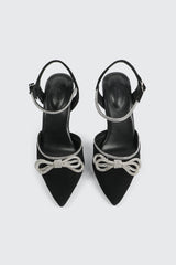 Pumps with Rhinestone Bow