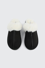 Mule Slippers with Fur Lining