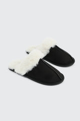 Mule Slippers with Fur Lining