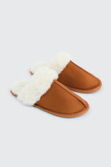 Mule Slippers with Fur Lining