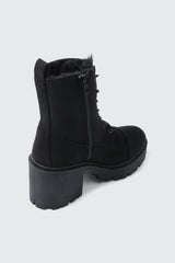 Faux Fur Lined Lace Up Boots