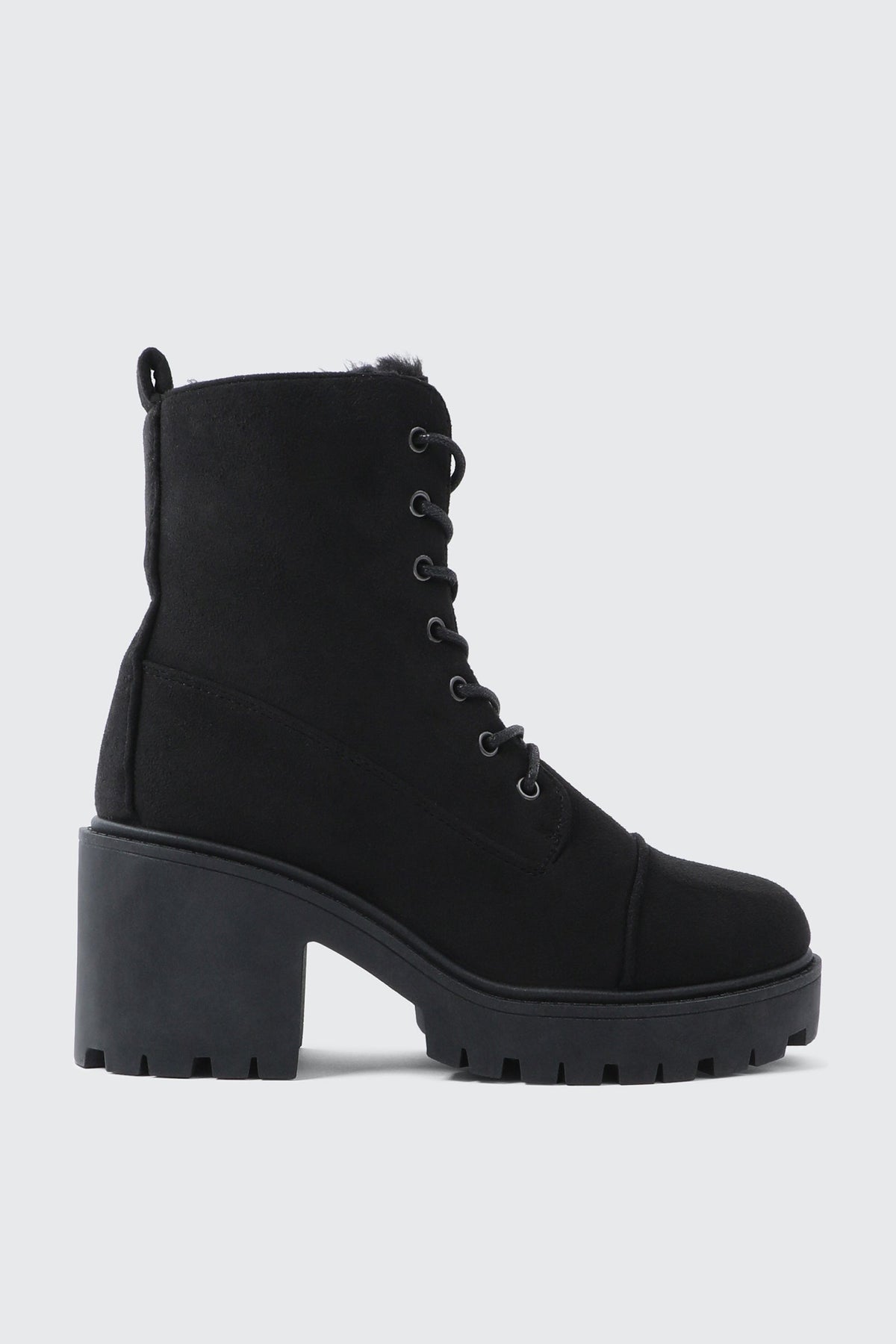 Faux Fur Lined Lace Up Boots