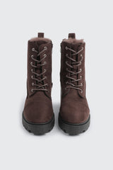 Faux Fur Lined Lace Up Boots
