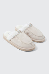 Faux Suede Mule Slippers