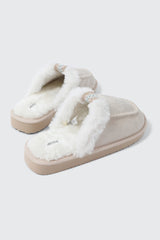 Faux Suede Mule Slippers