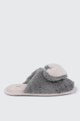3D Heart Faux Fur Slippers
