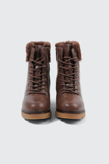 Warm Lined Boots with Faux Fur Trim