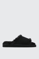 Open Toe Faux Suede Slippers