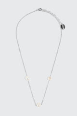 14K White Gold Plated Pearl Necklace