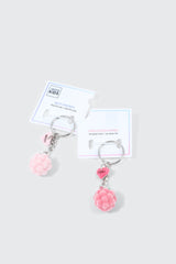 2-Pack Fuzzy Raspberry BFF Keychain