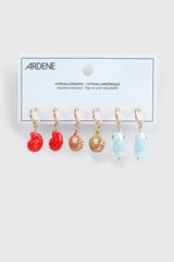 3-Pack Shell & Fish Charm Hoops
