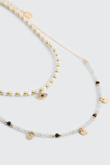 Two-Row Necklace with Eye Pendant