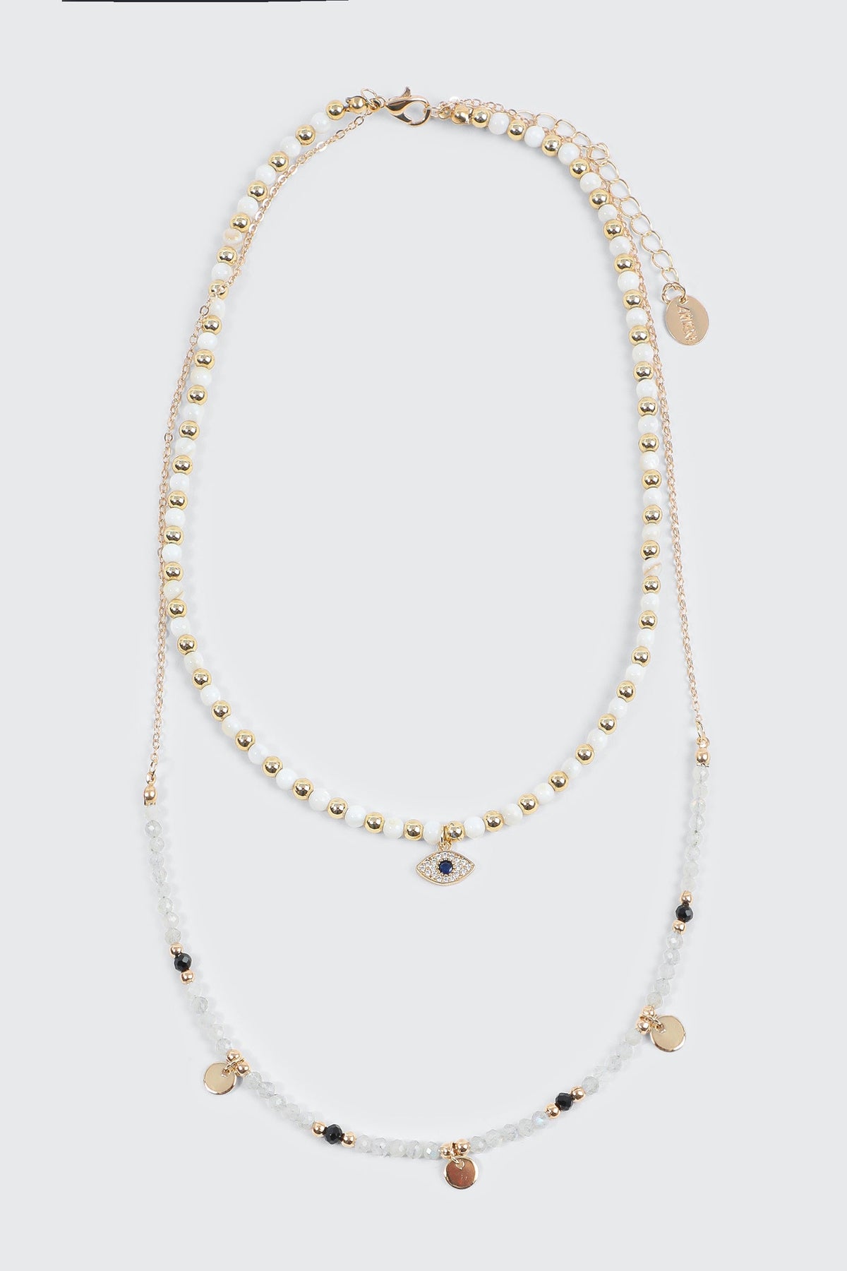 Two-Row Necklace with Eye Pendant