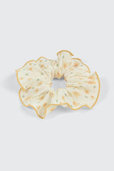 Oversized Pleated Floral Scrunchie
