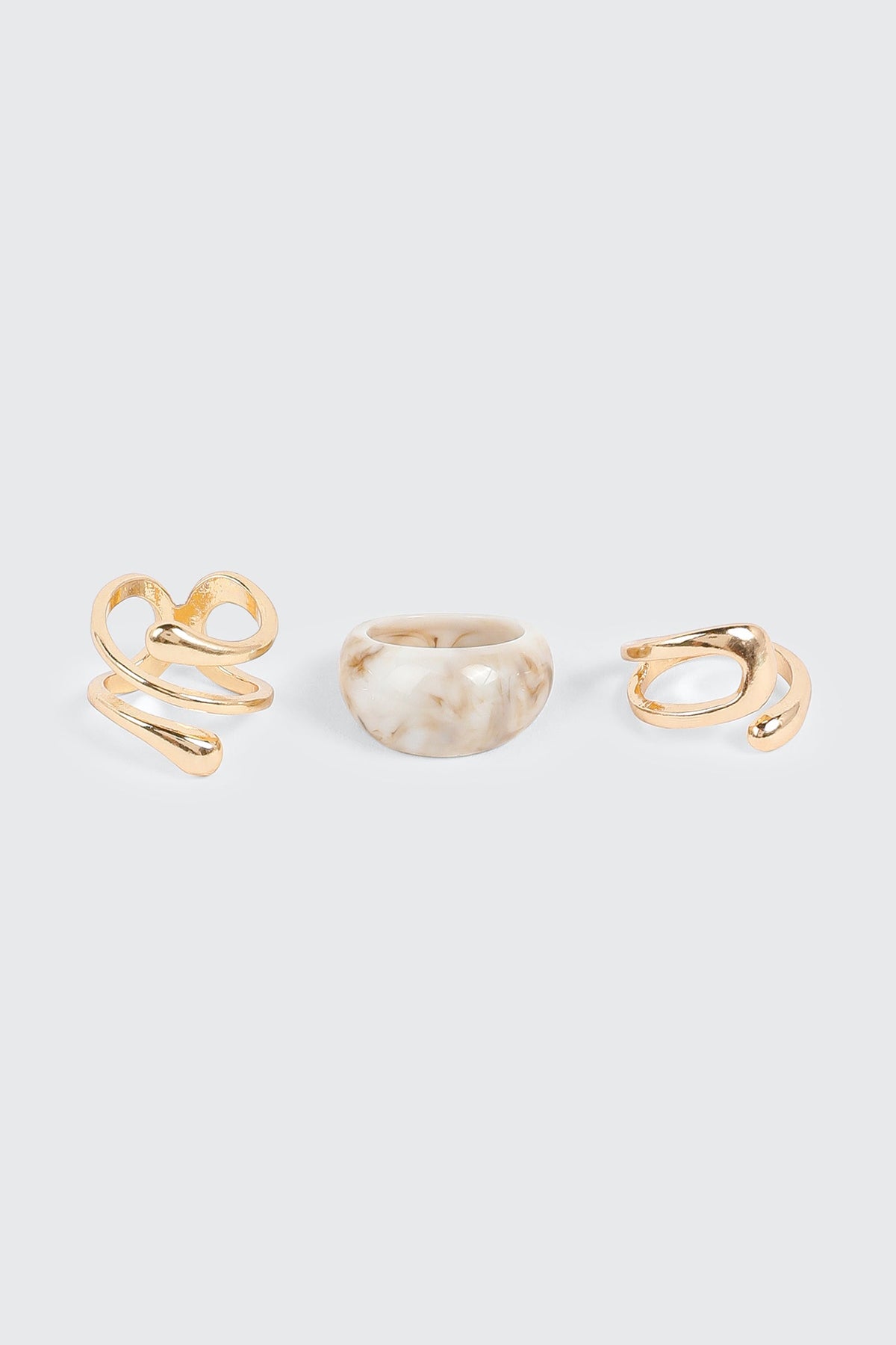 3 Pack Marble Twist Rings