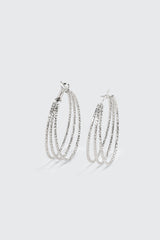Textured Three-Row Hoop Earrings