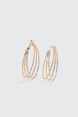 Textured Three-Row Hoop Earrings