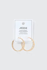 Textured Three-Row Hoop Earrings