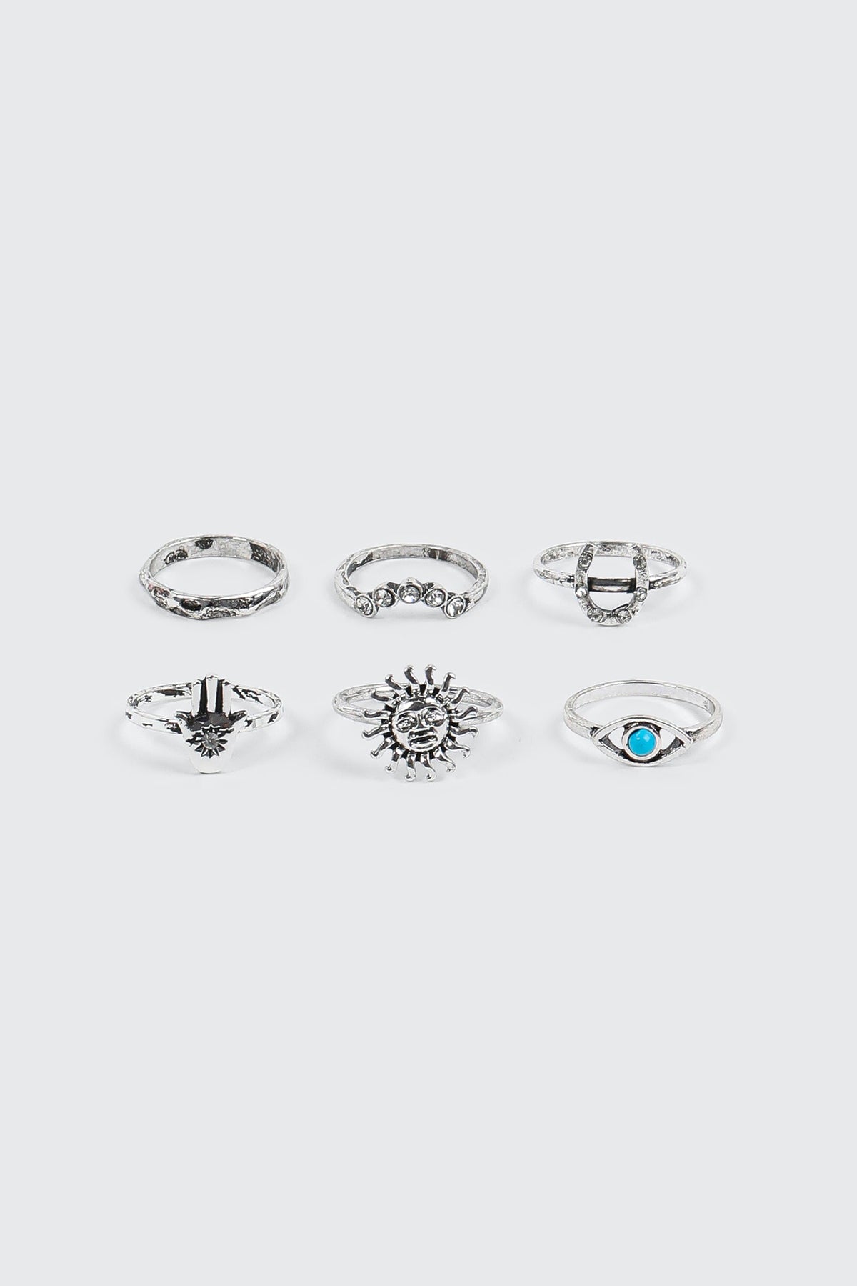 6-Pack Antique Silver Rings