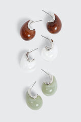 3-Pack Acrylic Hoop Earrings