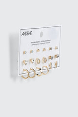 9-Pack Crystal & Hoop Earrings