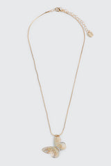 Gold Toned Butterfky Necklace