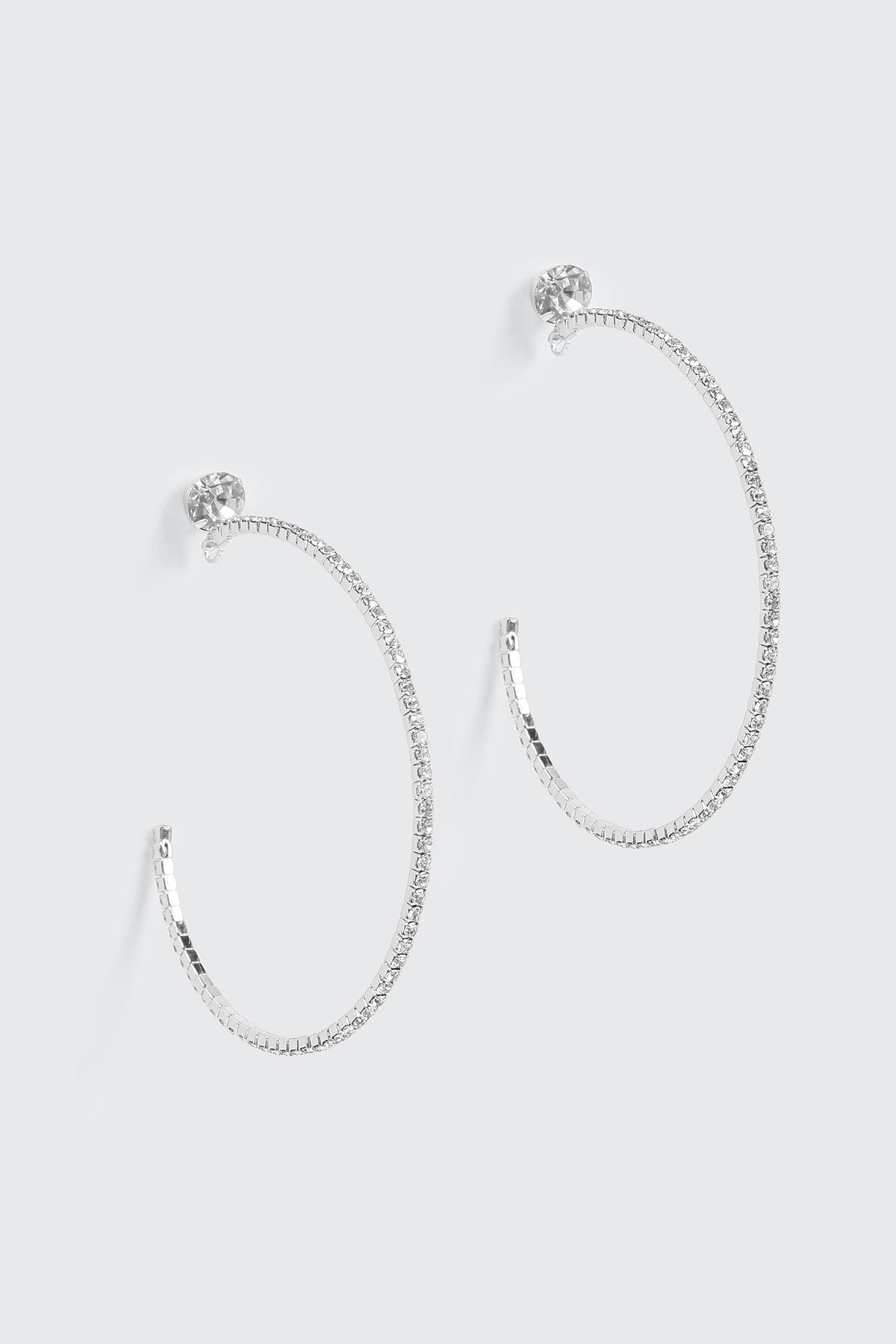 Large Rhinestone Hoop Earrings