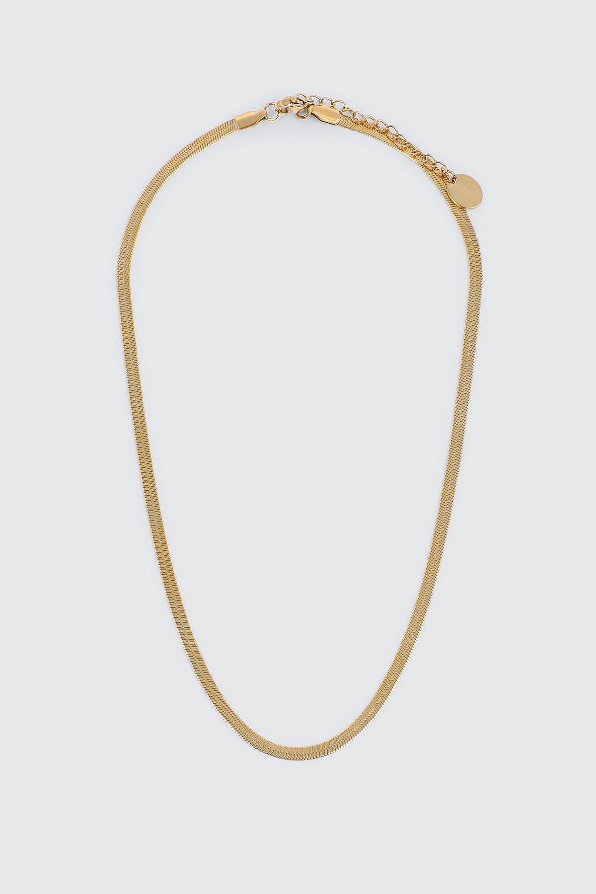 Stainless Steel Herringbone Chain Necklace