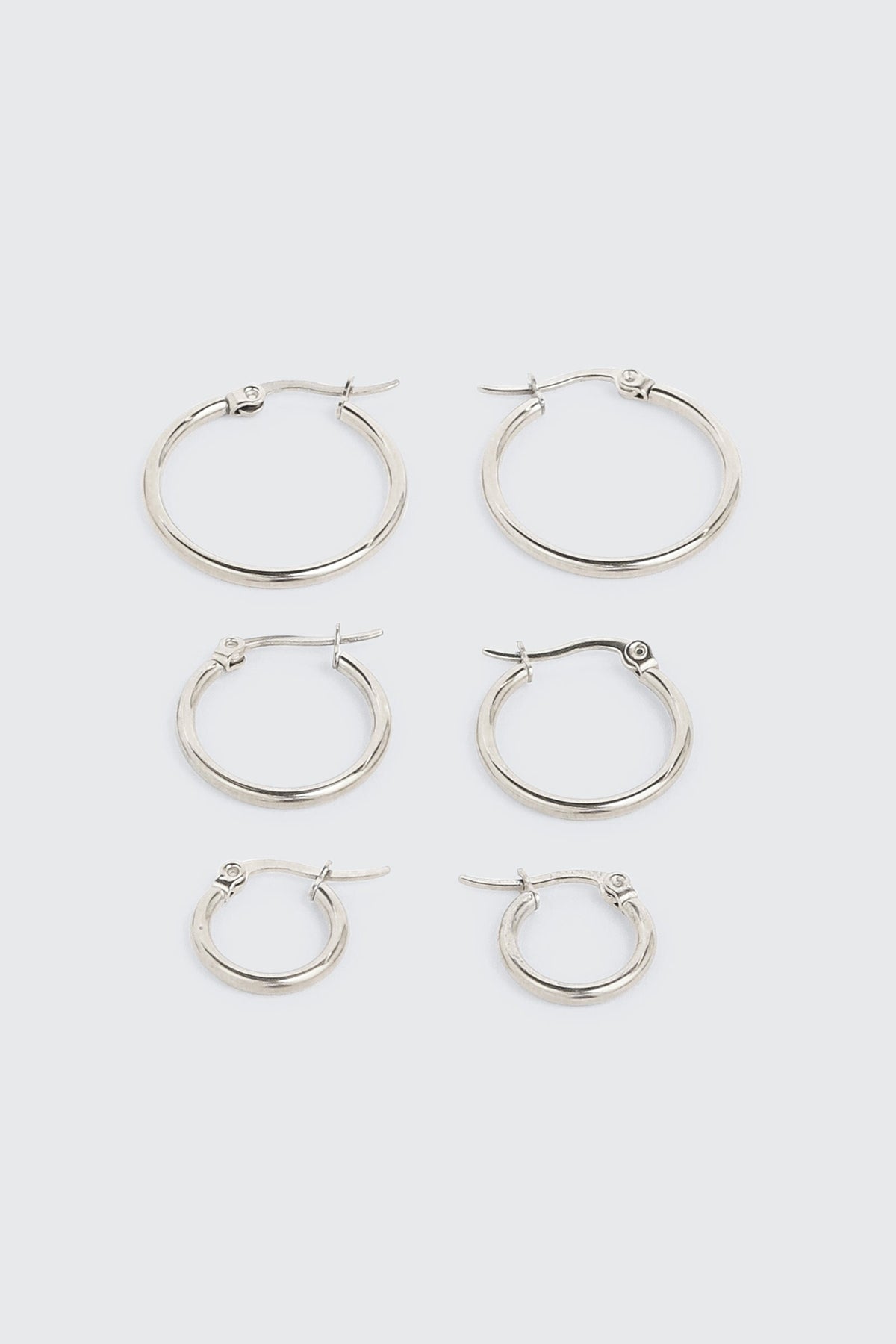 3-Pack Stainless Steel Hoop Earrings