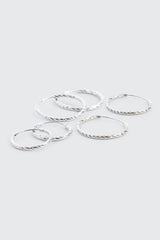3-Pack 14K White Gold Plated Hoop Earrings
