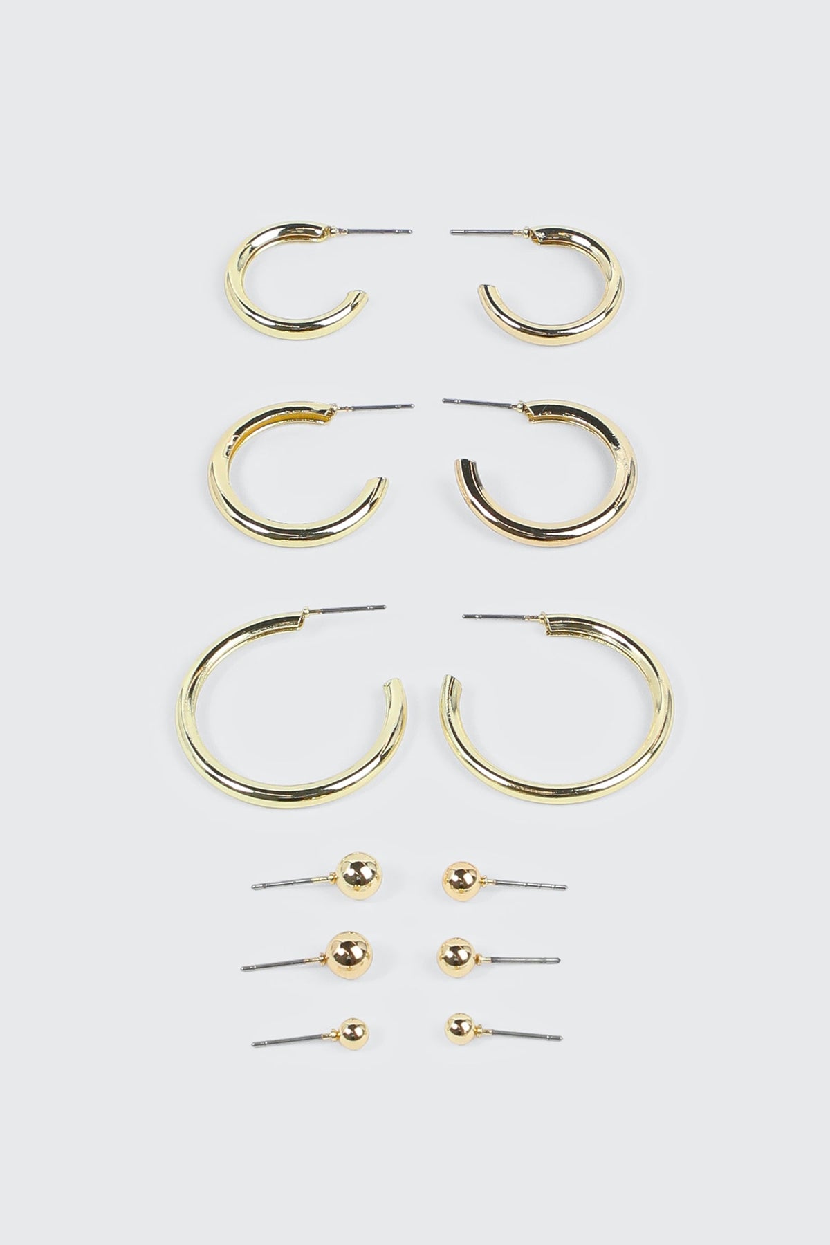 6-Pack 14K Gold Plated Hoop & Stud Earrings