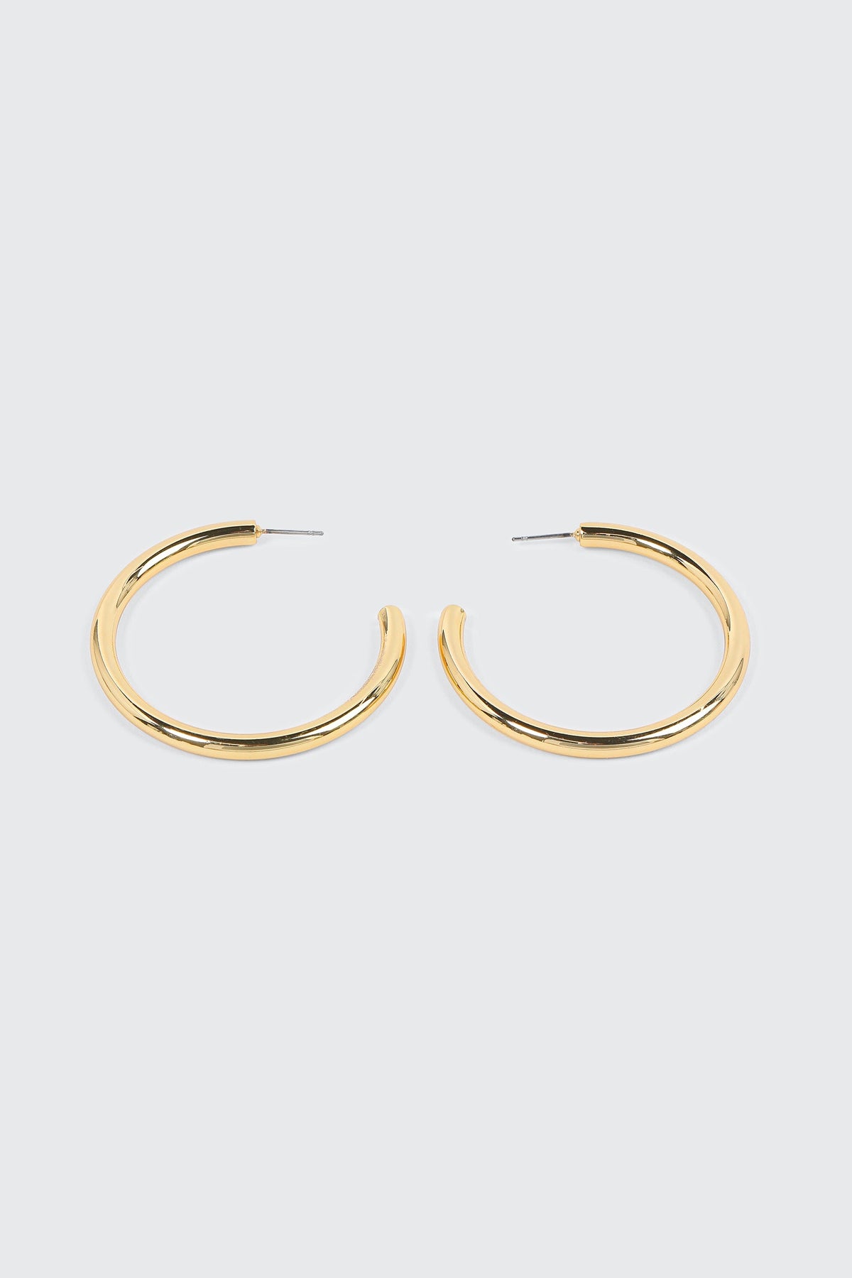 14K Gold Plated Chunky Tube Hoop Earrings