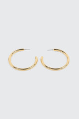14K Gold Plated Chunky Tube Hoop Earrings