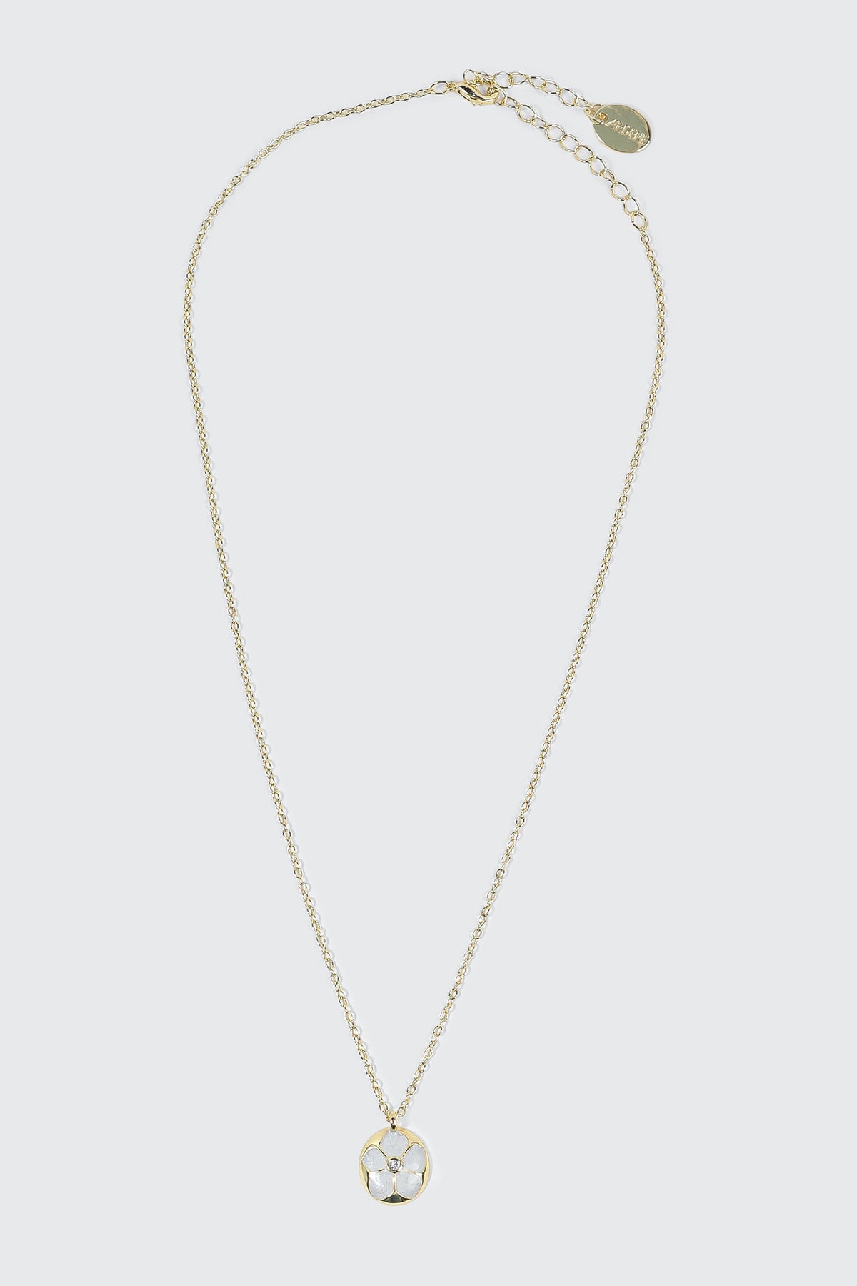 14K White Gold Plated flower pendant Necklace