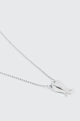 14K White Gold Plated Fish Necklace