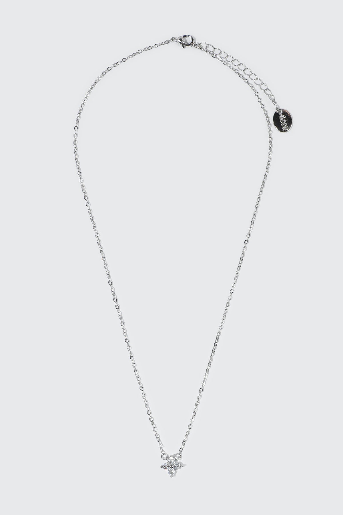 14K White Gold Plated Star Necklace