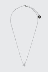14K White Gold Plated Star Necklace
