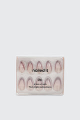 20 Pack French Tip Almond Press On Nails