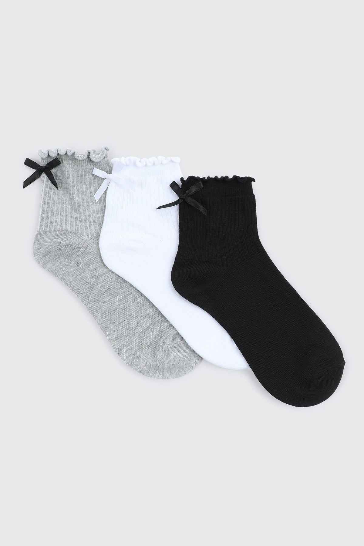 3-Pack Lettuce Edge Demi Crew Socks