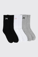 Bow Embroidery Crew Socks
