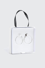 14K White Gold Plated Hoop Earrings