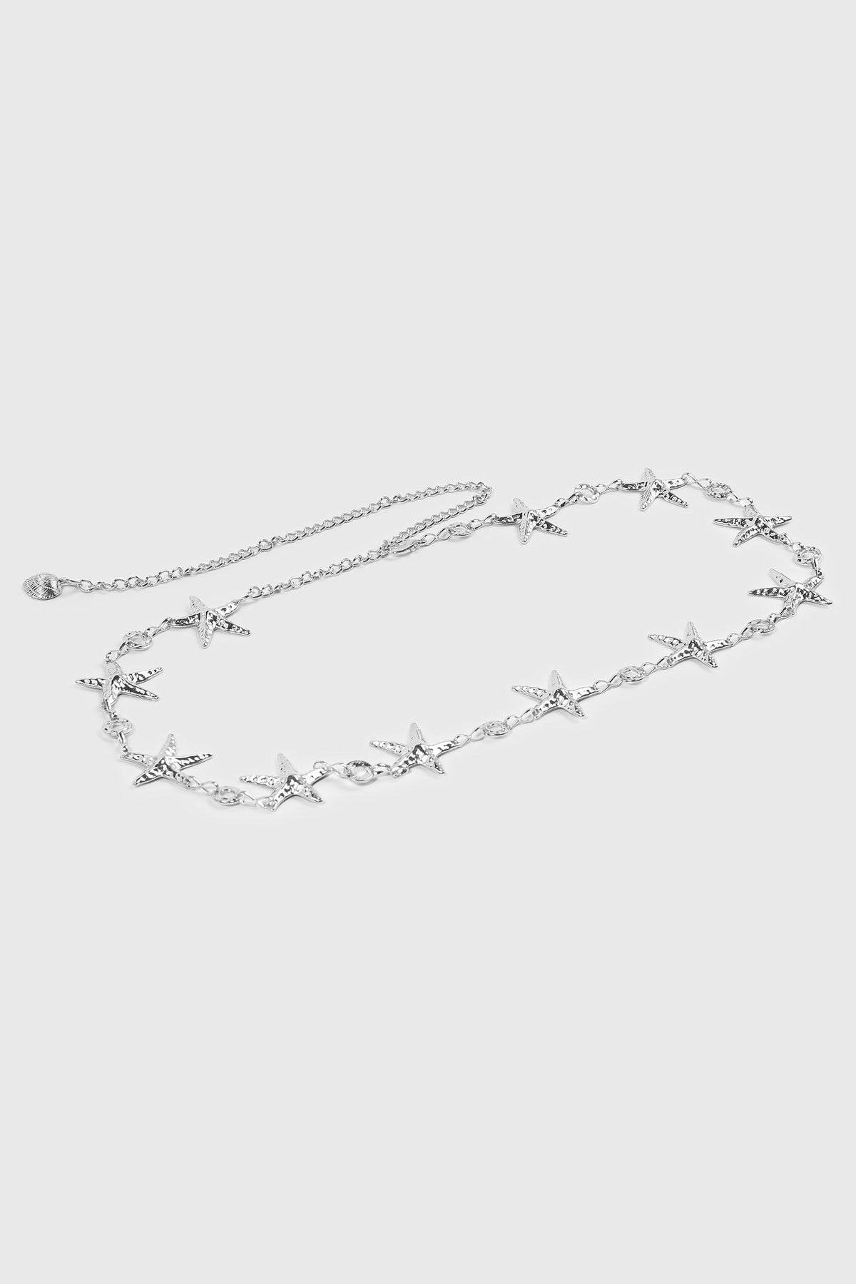 Hammered Metal Starfished Chain Belt