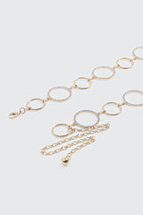Rhinestone Ring Chain Belt