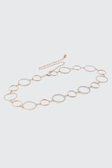 Rhinestone Ring Chain Belt