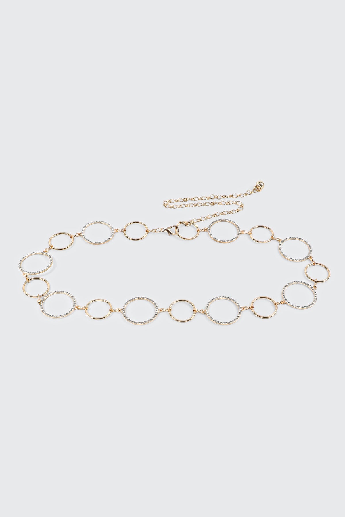 Rhinestone Ring Chain Belt