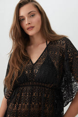Crochet V-Neck Cover Up