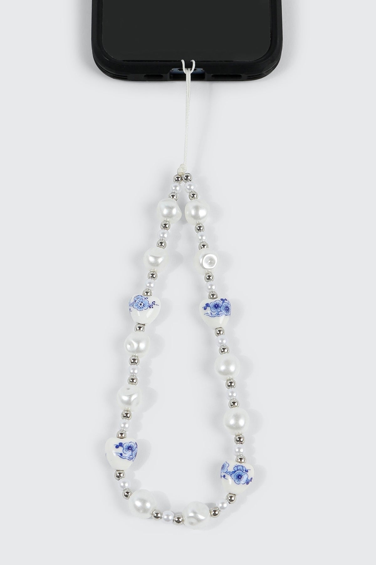 Beaded Phone Charm with Pearls